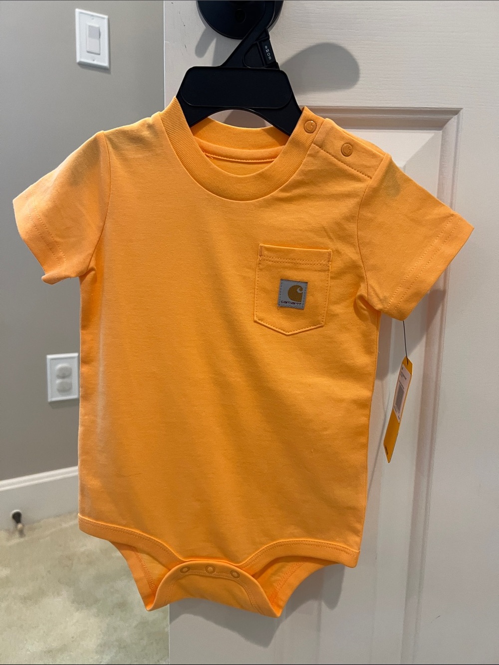 NWT! Carhartt Infant Short-Sleeve Pocket Bodysuit - Orange
